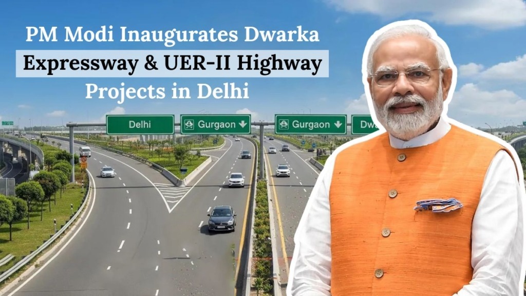 Prime Minister Narendra Modi inaugurating Dwarka Expressway in Gurgaon