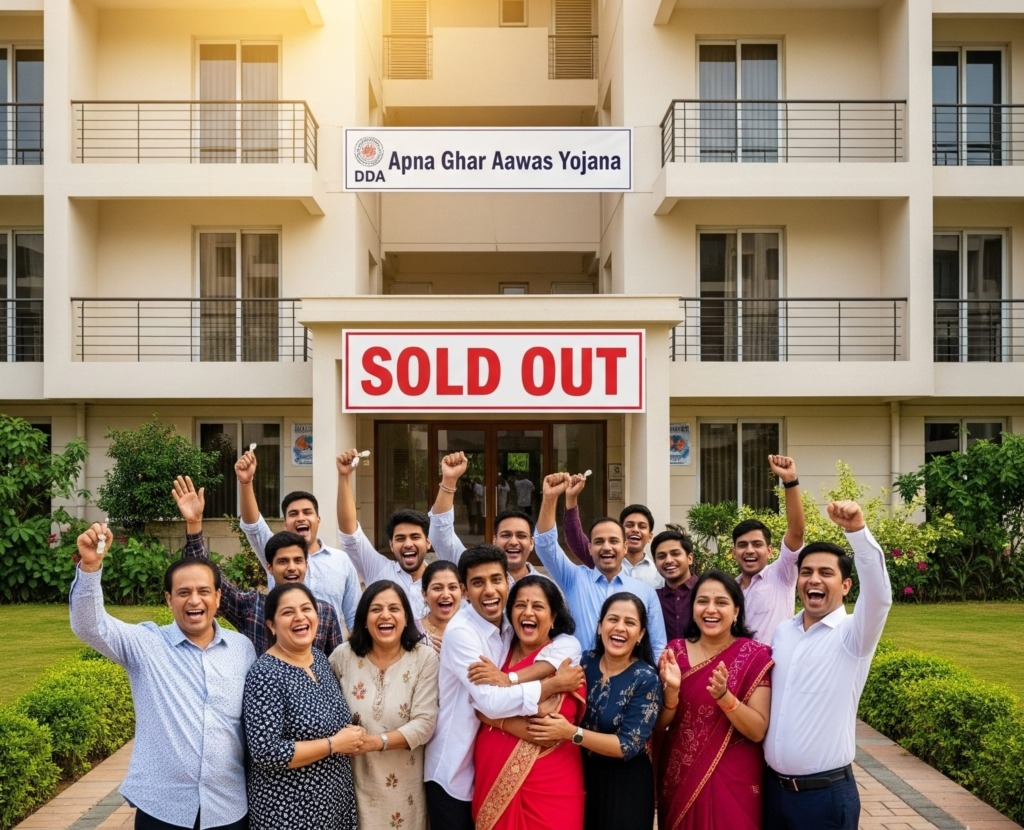 DDA houses sold out in one hour .