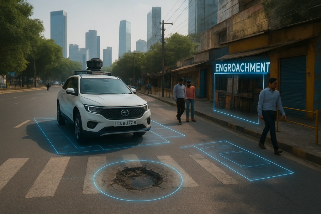 gurgaon potholes and encroachment by ai