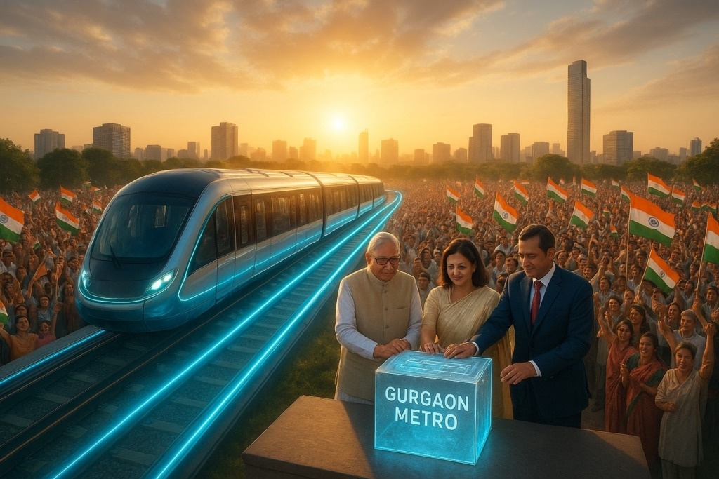 Gurgaon metro foundation stone 2025