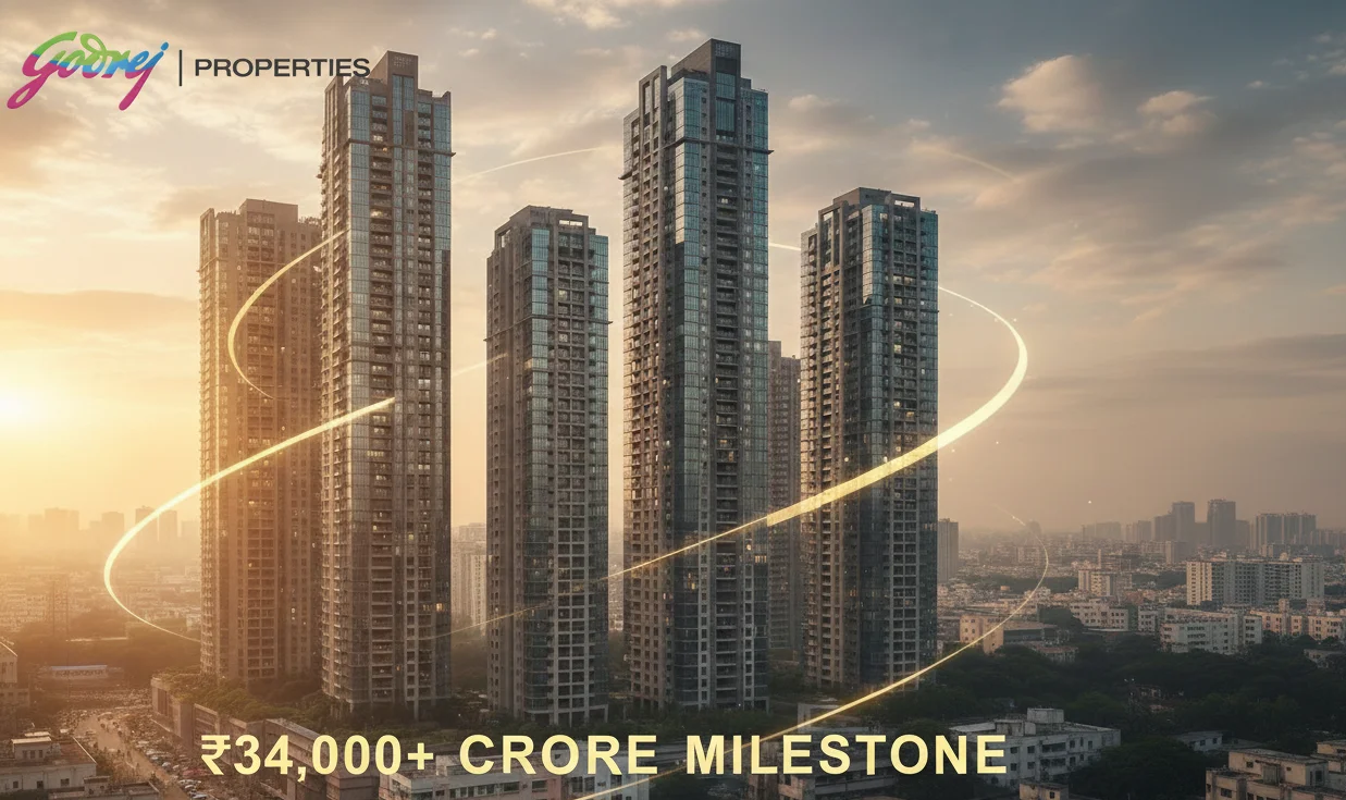 Godrej Properties reports a booking value of ₹34,171 crore