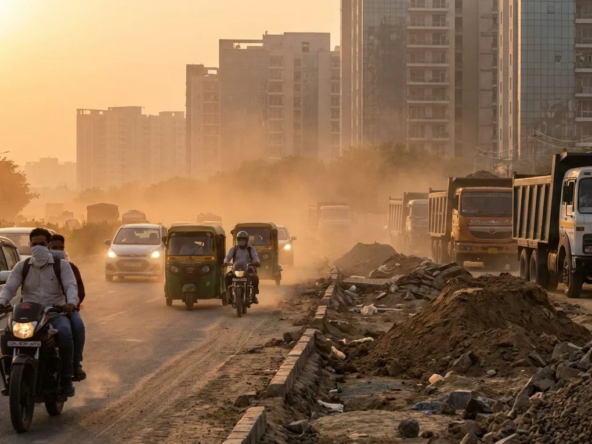 Gurugram commuters flag rising dust pollution on GCER, Southern Peripheral Rd