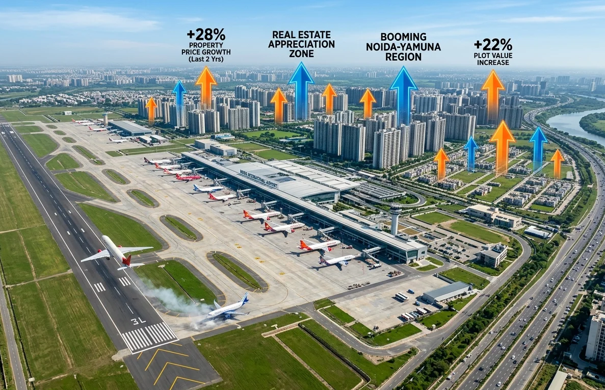 Noida International Airport to drive real estate prices Plots may rise 28%, apartments 22%