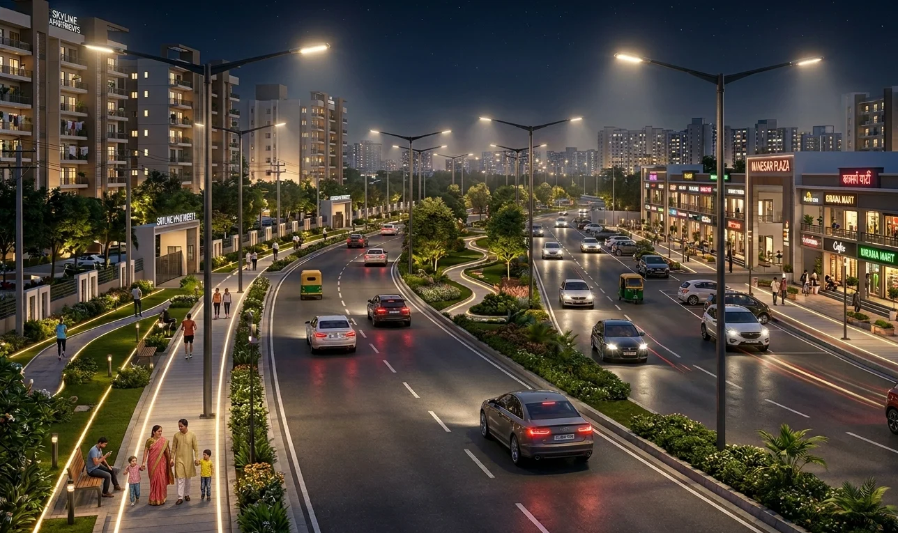 ₹7.5 Crore Glow-Up! Manesar’s 5,000 Streetlights Set to Turn Dark Roads Into Safe, Shining Streets.