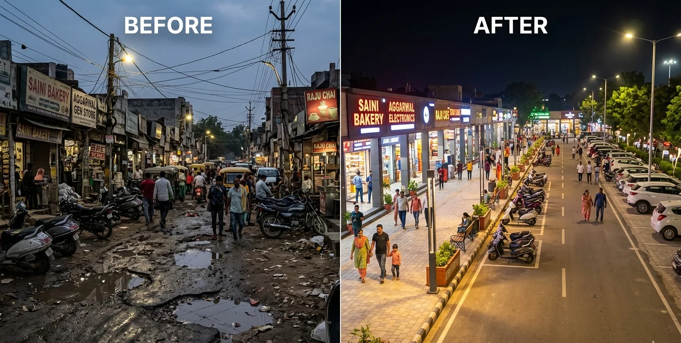 Gurugram’s Sector 23 & 23A markets set for ₹3 crore revamp with better parking, roads, and footpaths, promising smoother access and improved daily life.