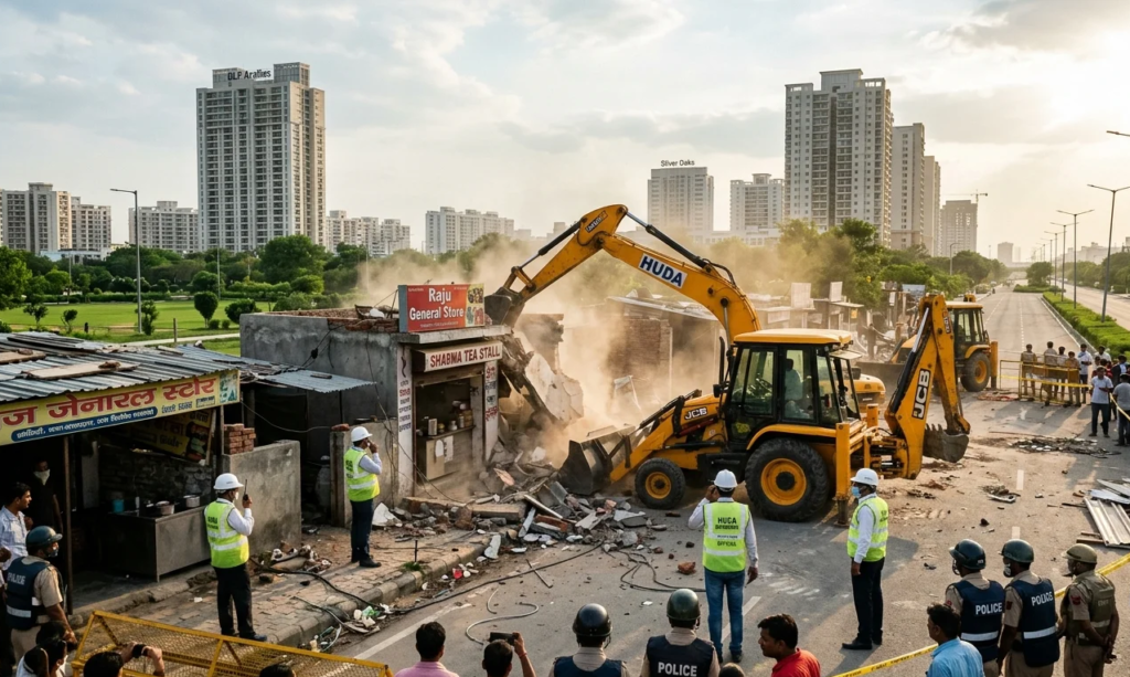 Haryana Govt's anti-encroachment campaign begins from Gurugram