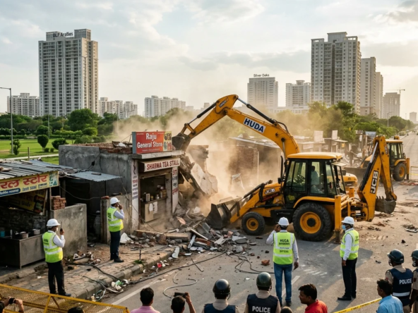 Haryana Govt's anti-encroachment campaign begins from Gurugram