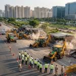 GMDA and MCG clear illegal shops, ramps, gates, and encroachments across major Gurugram sector roads, improving traffic flow, green belts, and urban infrastructure.
