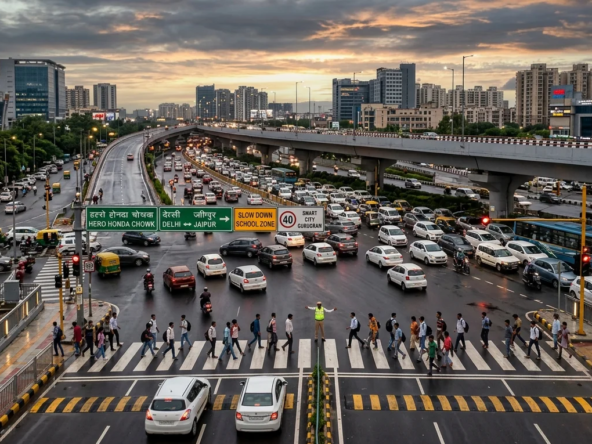 MCG launches a ₹55 lakh road safety project across 150 accident-prone spots in Gurugram with signages, rumble strips, railings, and road upgrades.