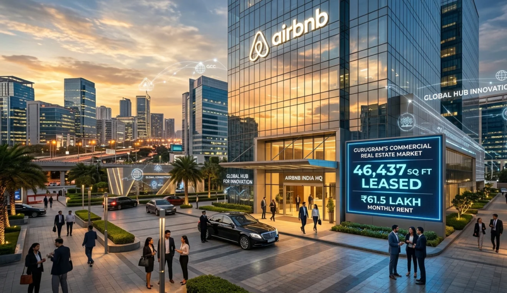 Airbnb leases 46,437 sq ft at DLF Cybercity Gurugram for ₹61.53 lakh monthly rent, highlighting India's booming GCC sector and office market growth.