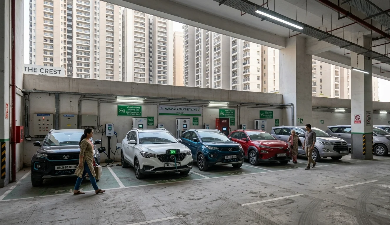 Electric Vehicle Boom Ahead Haryana Makes EV Charging Stations Mandatory in New Buildings