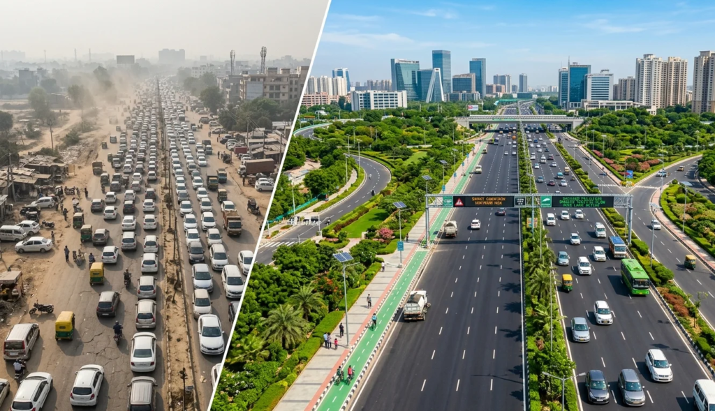 Haryana will redesign 1,900 km of NCR roads to cut dust pollution, ease traffic congestion, improve road safety, and create greener urban corridors by 2027.