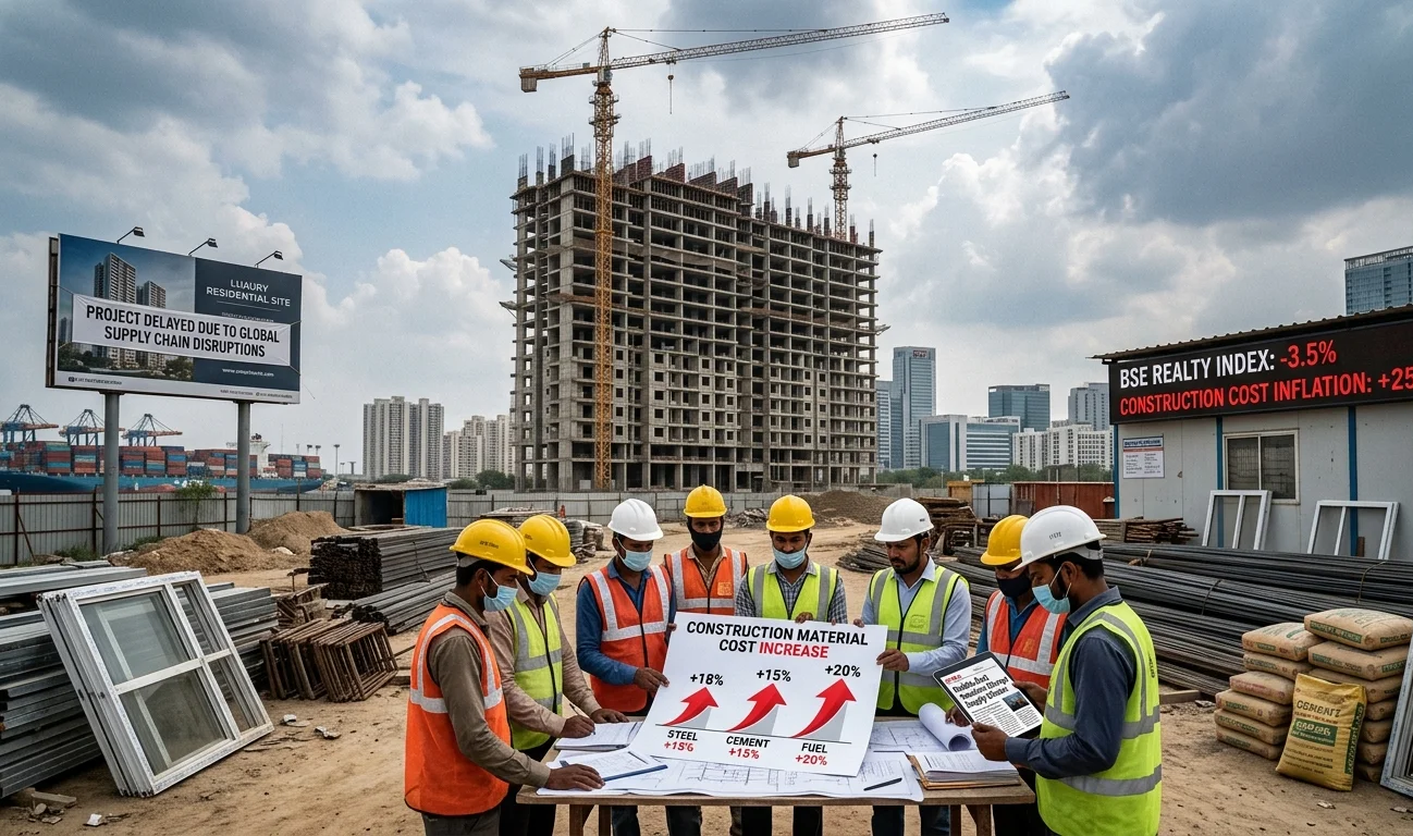 US-Iran war drives construction costs up by 25% in India, raising concerns over property prices, material shortages, and project delivery delays.