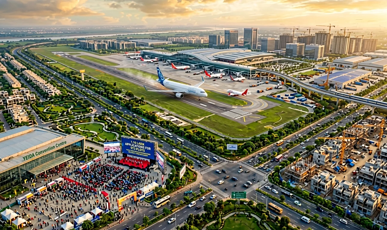 YEIDA's 973 residential plots near Noida Airport attracted over 1.10 lakh applications, highlighting soaring demand and the region's investment potential.