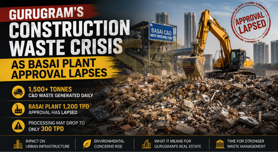 Gurugram construction waste piling up as Basai C&D waste plant capacity approval lapses