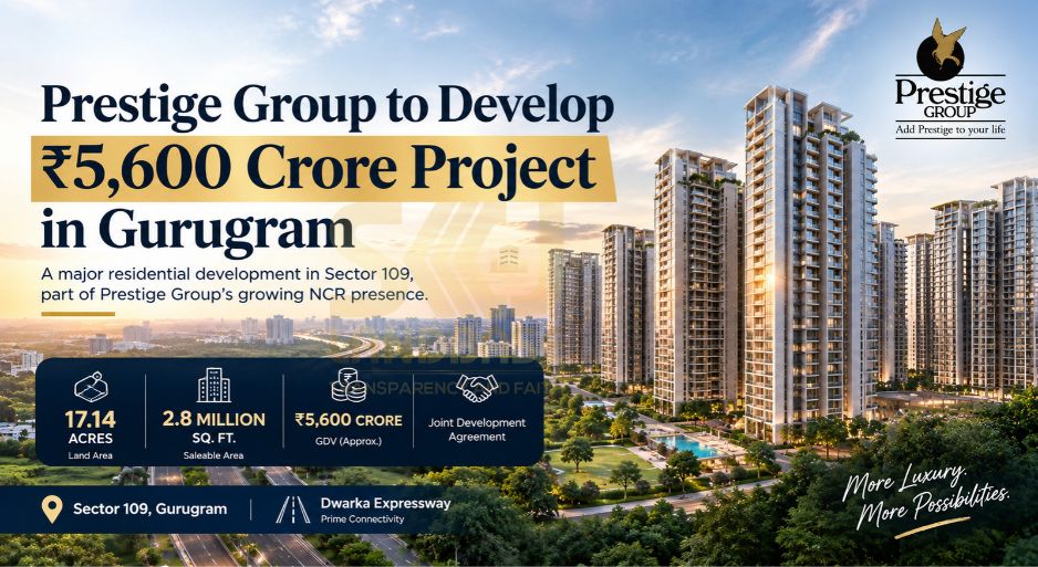 Prestige Group Gurugram Project: ₹5,600 Crore Development in Sector 109 The Prestige Group Gurugram project is set to become a major addition to Gurugram's growing residential real estate landscape. Prestige Group has entered into a joint development agreement for a 17.14-acre land parcel in Sector 109, Gurugram, with the proposed development estimated to have a gross development value (GDV) of approximately ₹5,600 crore. The project is expected to offer around 2.8 million sq. ft. of saleable area, strengthening Prestige Group's presence in the Delhi-NCR market and adding another significant development to the Dwarka Expressway corridor. Prestige Group Gurugram Project: Major Details Particular Details Developer Prestige Group Project Location Sector 109, Gurugram Land Area 17.14 Acres Saleable Area Approx. 2.8 Million Sq. Ft. Estimated GDV Approx. ₹5,600 Crore Development Model Joint Development Agreement Project Type Residential Location Advantage Dwarka Expressway Market Gurugram / Delhi-NCR What Makes the Prestige Group Gurugram Project Significant? The Prestige Group Gurugram project represents a major expansion for the Bengaluru-based real estate developer in the NCR market. With a large land parcel and an estimated ₹5,600 crore development potential, the project demonstrates the increasing confidence of established developers in Gurugram's premium residential market. The development also adds to Prestige Group's growing project pipeline across the NCR region. Prestige Group Project in Sector 109, Gurugram Sector 109 has emerged as an important residential location along the Dwarka Expressway. The corridor has benefited from major infrastructure development and improved connectivity between Gurugram and Delhi. This has attracted several residential developers and increased buyer interest in the surrounding sectors. The proposed Prestige Group Gurugram project could further increase the visibility of Sector 109 among homebuyers and investors looking for premium residential opportunities. ₹5,600 Crore GDV: What Does It Mean? The ₹5,600 crore figure refers to the estimated Gross Development Value (GDV) of the project. With approximately 2.8 million sq. ft. of saleable area, the development represents a substantial future residential supply addition to Gurugram. It is important to understand that GDV does not represent the developer's profit. Instead, it indicates the estimated gross value of the project's saleable inventory. Why Prestige Group Is Expanding in Gurugram Gurugram has become one of India's leading residential and commercial real estate markets, supported by its proximity to Delhi, corporate ecosystem, infrastructure and growing demand for premium housing. For Prestige Group, the Prestige Group Gurugram project provides an opportunity to expand its residential footprint in one of the NCR's most prominent real estate markets. The company's expanding presence also reflects the broader trend of major national developers entering or increasing their exposure to Gurugram. What the Prestige Group Gurugram Project Means for Sector 109 The upcoming development could contribute to the continued transformation of Sector 109 into a major residential destination. Potential benefits include: Increased premium housing supply Greater developer competition Improved buyer choice Increased attention toward Sector 109 Further development along Dwarka Expressway Potential growth in supporting retail and social infrastructure However, buyers should evaluate the project based on its official approvals, pricing, specifications, location and future development plans rather than relying solely on the developer's brand. Prestige Group's Growing NCR Presence The Prestige Group Gurugram project is part of the company's wider strategy to strengthen its presence across Delhi-NCR. Prestige Group has been expanding its development pipeline across multiple markets, and its Gurugram entry highlights the growing importance of NCR within the company's overall expansion strategy. The company has also been developing projects in other NCR markets, including Ghaziabad and Noida. What Should Buyers Look for in the Prestige Group Gurugram Project? Before considering the project, prospective buyers should evaluate: Official RERA registration Final project configuration Unit sizes and layouts Launch pricing Payment plans Construction timeline Location and connectivity Developer track record Maintenance and recurring costs Future infrastructure around Sector 109 Since the project is still in the development pipeline, buyers should wait for official project details before making any financial commitment. Expert Perspective — Sanjeev Singh, MD, SKJ Landbase According to Sanjeev Singh, Managing Director, SKJ Landbase, the proposed Prestige development highlights the growing importance of infrastructure-led micro-markets in Gurugram. The entry of an established developer can bring additional attention to a location, but buyers should evaluate the complete project proposition, including connectivity, pricing, product positioning, approvals and long-term development potential. For buyers comparing multiple premium developments across Gurugram, professional project comparison can help them make a more informed decision. Why Choose SKJ Landbase for the Prestige Group Gurugram Project? Choosing the right channel partner can make the property-buying process easier and more transparent. SKJ Landbase can assist buyers with project shortlisting, comparisons, site visits, property information, home-loan assistance and end-to-end buying coordination. For buyers evaluating the Prestige Group Gurugram project alongside other developments on Dwarka Expressway and across Gurugram, SKJ Landbase can provide a single point of assistance to compare projects according to location, budget, configuration and long-term requirements. Is the Prestige Group Gurugram Project Worth Watching? The Prestige Group Gurugram project is significant because of its 17.14-acre land parcel, approximately 2.8 million sq. ft. of saleable area and estimated ₹5,600 crore GDV. Its Sector 109 location along the Dwarka Expressway adds to its strategic importance, while Prestige Group's growing NCR presence gives the development considerable market visibility. However, buyers should wait for the official launch, RERA registration, pricing, configurations and detailed project specifications before making an investment decision. Final Verdict The Prestige Group Gurugram project is an important upcoming development that could further strengthen Sector 109's position within the Dwarka Expressway residential market. With a proposed 17.14-acre development, approximately 2.8 million sq. ft. of saleable area and ₹5,600 crore estimated GDV, the project is expected to attract significant attention from homebuyers and investors. As Gurugram continues to attract major national developers, the Prestige development will be one of the projects to watch as the Dwarka Expressway corridor continues to evolve. Planning to explore the Prestige Group Gurugram project or compare it with other premium developments? Connect with SKJ Landbase for project comparison, site visits and property assistance. Disclaimer This article is for informational purposes only and is based on publicly available information. Project details, pricing, approvals, configurations, specifications and timelines may change. Buyers should independently verify all information through official developer and RERA sources before making any purchase or investment decision.