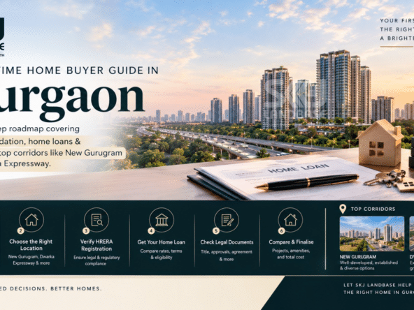 First-time home buyer guide for Gurgaon covering property selection, HRERA checks and home loan planning