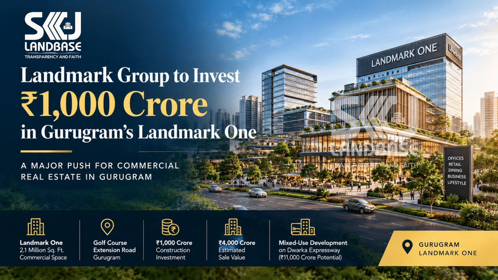 Landmark One commercial development by Landmark Group on Golf Course Extension Road in Gurugram