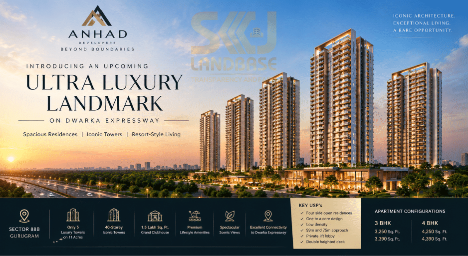 Anhad Sky Palazzo Residences luxury 3 and 4 BHK apartments in Sector 88B, Gurugram