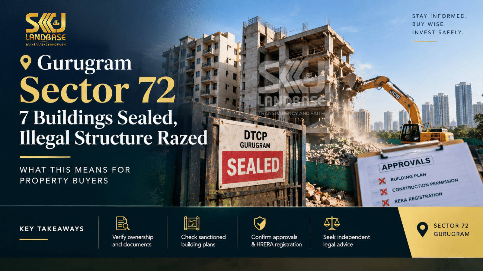DTCP enforcement drive against unauthorised buildings in Gurugram Sector 72